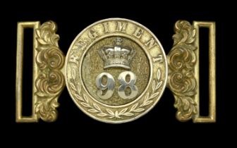 98th (North Staffordshire) Regiment of Foot Officer's Waist Belt Clasp 1855-76. A standard...