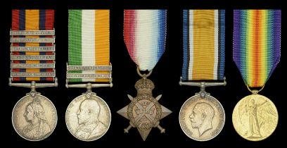 Five: Driver A. F. Caston, Royal Horse Artillery Queen's South Africa 1899-1902, 6 clasps...