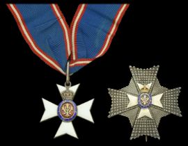 The Royal Victorian Order, K.C.V.O., Knight Commander's set of insignia, comprising neck bad...