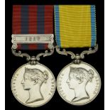 Pair: Fleet Surgeon N. Littleton, Royal Navy India General Service 1854-95, 1 clasp, Pegu...