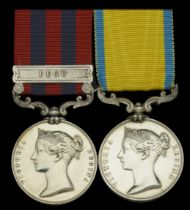 Pair: Fleet Surgeon N. Littleton, Royal Navy India General Service 1854-95, 1 clasp, Pegu...