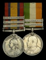 Pair: Driver G. J. Ross, Royal Horse Artillery Queen's South Africa 1899-1902, 3 clasps,...