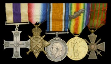 A Great War 'Western Front' M.C. group of five awarded to Lieutenant C. B. Ainslie, 4th (Que...
