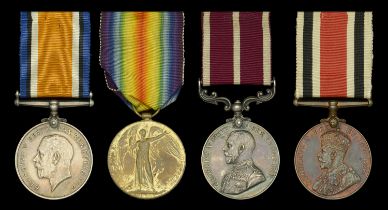 A Great War 'French theatre' M.S.M. group of four awarded to Company Quartermaster Sergeant...