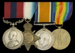 A Great War D.C.M. group of four awarded to Acting Corporal A. Brown, East Lancashire Regime...