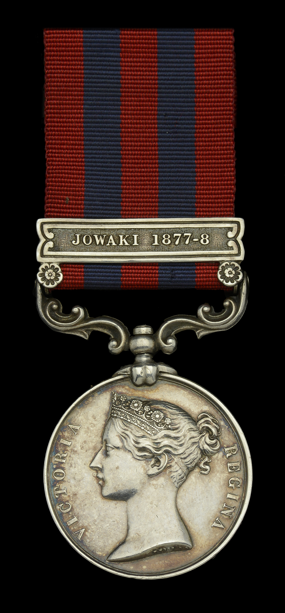 India General Service 1854-95, 1 clasp, Jowaki 1877-8 (2027 Gunner Fredk. Humberstone. I/C R...