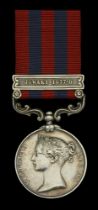 India General Service 1854-95, 1 clasp, Jowaki 1877-8 (2027 Gunner Fredk. Humberstone. I/C R...