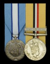 Pair: Gunner K. D. McFee, Royal Horse Artillery U.N. Medal, on UNFICYP riband, unnamed as...