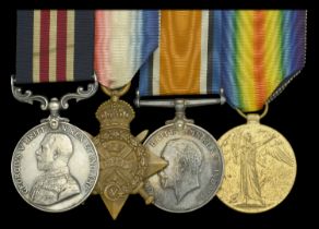 A scarce Great War 1916 'Western Front' M.M. group of four awarded to Corporal B. Woolsey, 1...