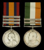 Pair: Private C. Rich, Suffolk Regiment Queen's South Africa 1899-1902, 3 clasps, Cape Co...
