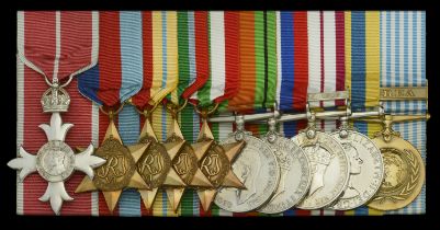 A rare 'Yangtze incident' M.B.E. group of eight awarded to Lieutenant-Commander G. B. Strain...