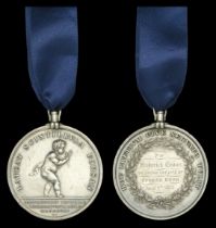 A scarce Bristol Humane Society Silver Medal awarded to Boy F. Evans of the Training Ship Fo...