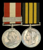 Pair: Lieutenant G. N. A. Pollard, Royal Navy Canada General Service 1866-70, 1 clasp, Fe...