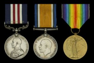 A Great War 'Western Front' M.M. group of three awarded to Lance-Bombardier W. G. Hogg, Roya...
