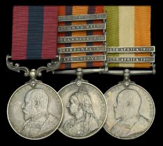 A Boer War D.C.M. group of three awarded to Sergeant F. Sharp, 84th Battery, Royal Field Art...