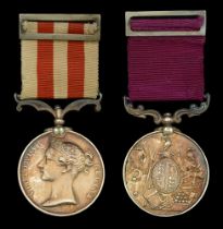 Pair: Private F. Leonard, 54th Regiment of Foot Indian Mutiny 1857-59, no clasp (41 F. Le...