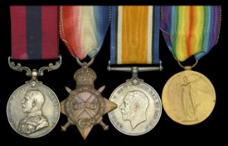 A fine Great War D.C.M. group of four awarded to Sergeant S. L. Ridgway, Duke of Wellington'...