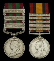 Pair: Sergeant S. Hare, Gordon Highlanders India General Service 1895-1902, 3 clasps, Rel...