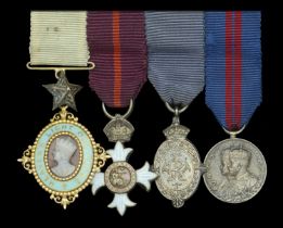 The mounted group of four miniature dress medals worn by J. P. Orr, Esq., C.S.I., C.B.E., In...