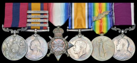 A Boer War D.C.M. group of six awarded to Colour-Sergeant (Acting Sergeant-Major) J. Butler,...