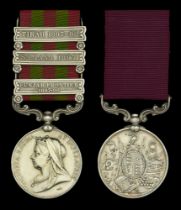 Pair: Sergeant F. Thorley, Royal Artillery India General Service 1895-1902, 3 clasps, Pun...