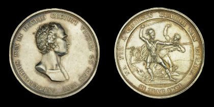 Highland Society Medal for Egypt 1801, silver, a later striking with the edge engraved '[By]...