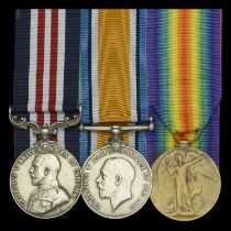 A Great War M.M. group of three awarded to Acting Sergeant W. Moir, 43rd Battalion, Canadian...