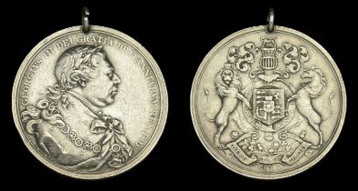 North American Indian Chief's Medal 1814, George III, by T. Wyon, Junior (Jamieson Fig. 26)...