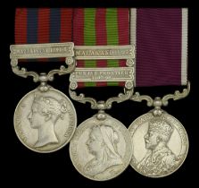 Three: Driver Fakir Muhammad, Indian Artillery India General Service 1854-95, 1 clasp, Wa...