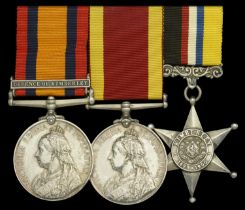 Three: Gunner G. Nelson, Royal Garrison Artillery Queen's South Africa 1899-1902, 1 clasp...