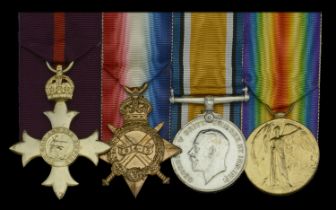 A fine Great War 'Grand Fleet' O.B.E. group of four awarded to Rear Admiral Constructor W. J...
