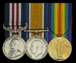 A good Great War 'Western Front' M.M. group of three awarded to Sergeant W. Craib, 14th Batt...