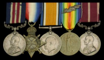 A Great War 'Western Front' M.M. and 'Immediate' M.S.M. group of five awarded to Sergeant J....