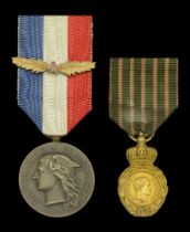 France, Third Republic, Medal of Honour, Ministry of War, bronze, the reverse embossed 'Miss...