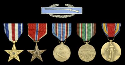 A United States of America Second War Silver Star and Bronze Star group of five awarded to L...