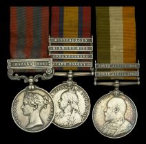 Three: Private G. Ades, Royal Sussex Regiment India General Service 1854-95, 1 clasp, Haz...