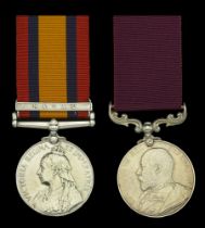 Pair: Sergeant W. Rust, Devonshire Regiment Queen's South Africa 1899-1902, 1 clasp, Nat...