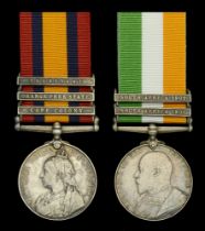 Pair: Private S. Holland, Essex Regiment Queen's South Africa 1899-1902, 3 clasps, Cape C...