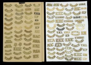 Shoulder Titles. A miscellaneous selection, including R.A.C., R.H.A., R.G.A., H.A.C., R.E.,...