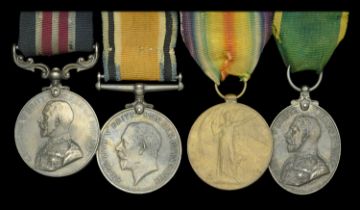 A Great War 'Western Front' M.M. group of four awarded to Sergeant H. L. Richards, Royal Gar...