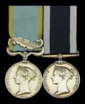Pair: Naval Pensioner H. Seaman, Royal Navy, late Private, Royal Marines Crimea 1854-56,...
