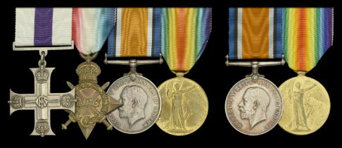 Family Group: A fine Great War 'Western Front' M.C. group of four awarded to Lieutenant T...