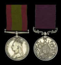 Pair: Gunner W. Tansley, 4th Brigade, Royal Artillery Afghanistan 1878-80, no clasp (529...