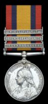 Queen's South Africa 1899-1902, 3 clasps, Elandslaagte, Defence of Ladysmith, Belfast (4110...