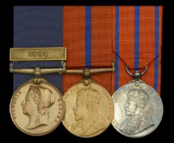 The historically interesting Metropolitan Police group of three awarded to Police Constable...