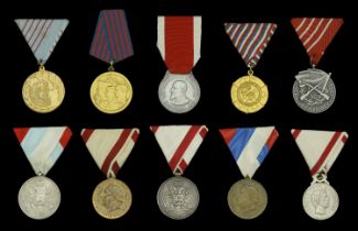 Montenegro, Kingdom, Military Bravery Medal, silver (2); Medal for Heroism 1862, silver; Nik...