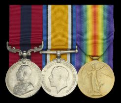 A Great War 'Western Front' D.C.M. group of three awarded to Lance-Corporal F. J. Roberts, 3...