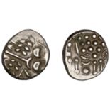 DUROTRIGES, Uninscribed issues, silver Stater, disjointed head of Apollo, rev. disjointed ho...