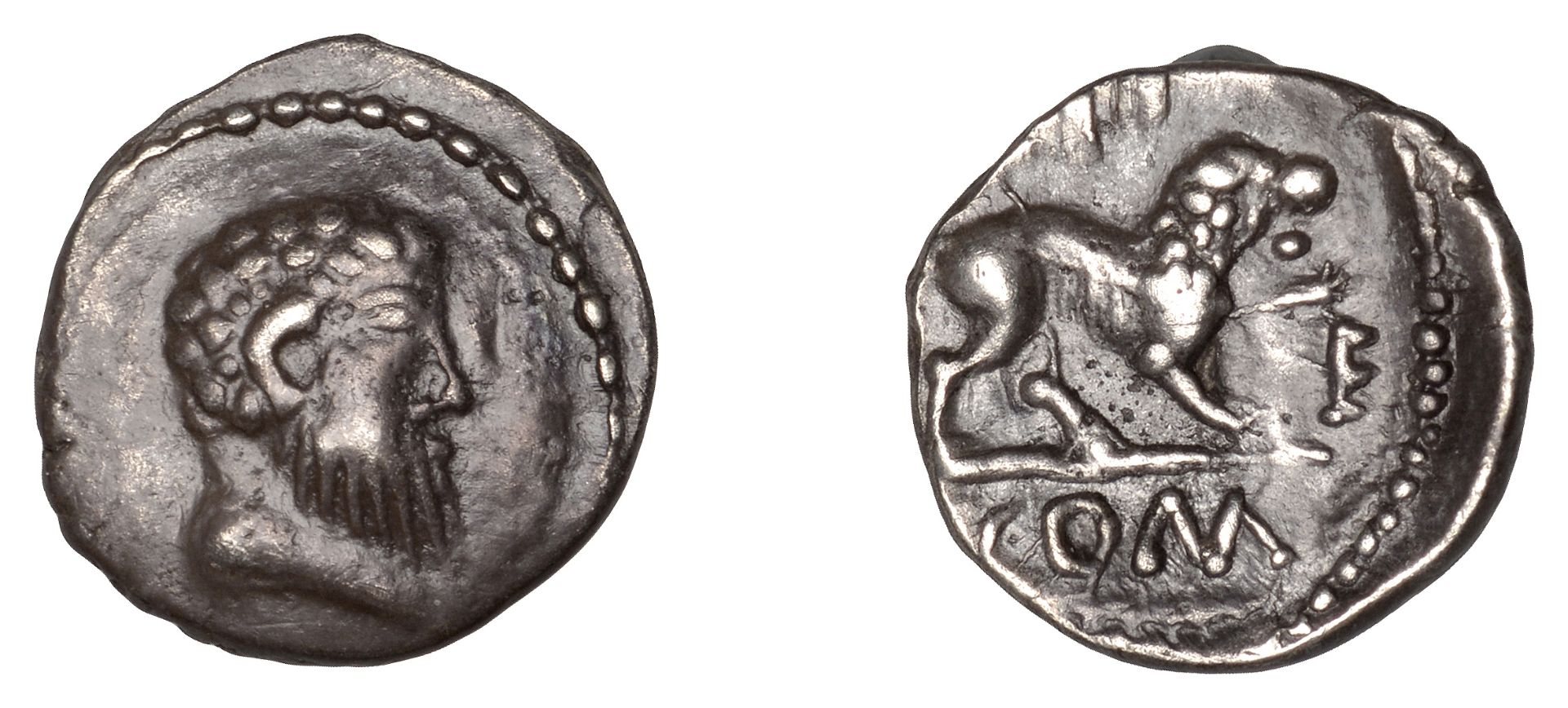 ATREBATES and REGNI, Eppillus (20 BC - 1 AD), silver Unit, bust right, rev. lion right, [epp...