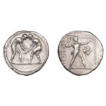 Greek Coinages, PAMPHYLIa, Aspendos, Stater, c. 370-333, two naked athletes wrestling, fn be...